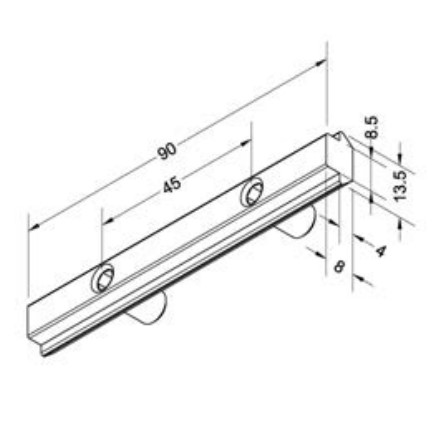 Regleta A1R90 para perfil estructural de aluminio SPTC